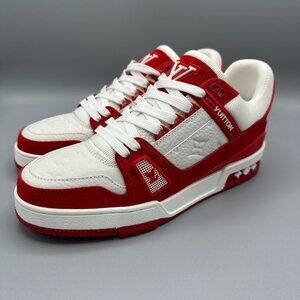 Louis Vuitton Trainers White/ Red Mens size 9